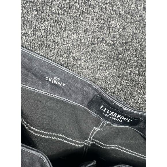 Liverpool Petite The Skinny Black Faded Mid Rise Stretch Denim Jeans Womens 12P - Picture 5 of 14